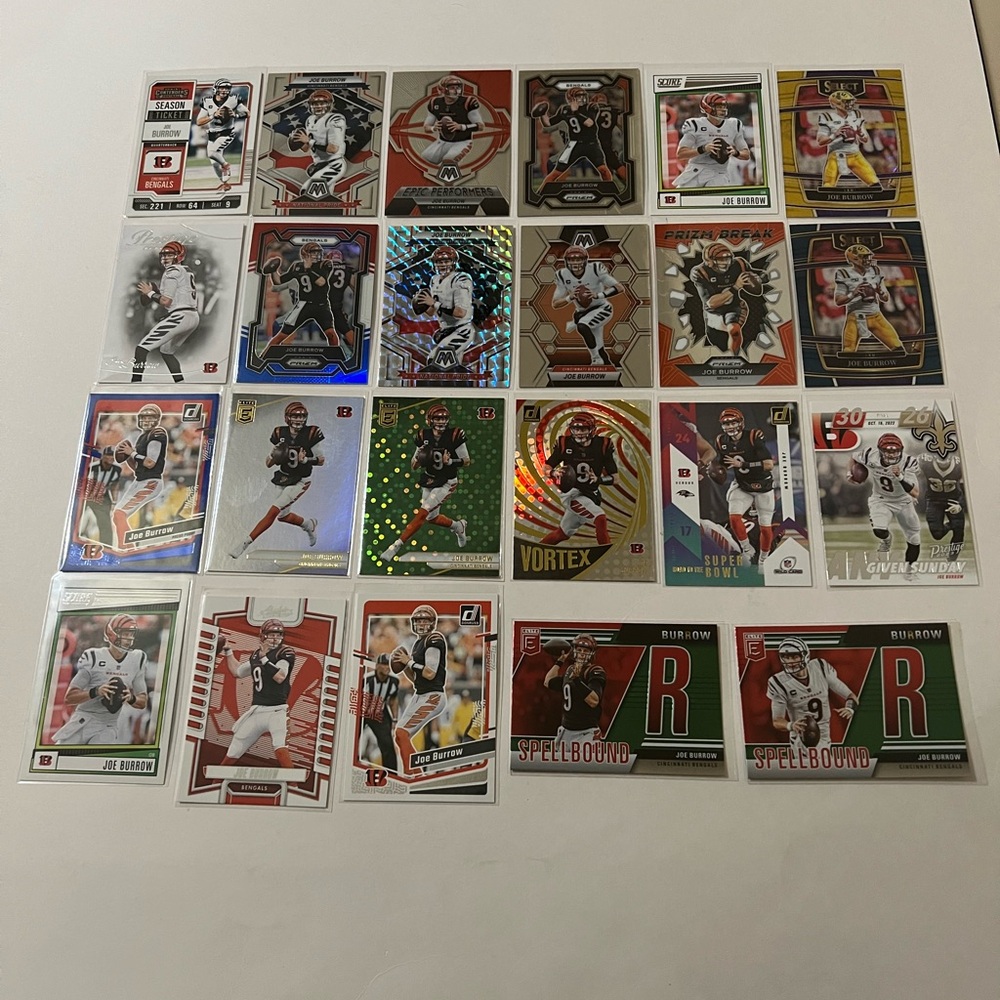 Joe Burrow Lot of 23 Cincinnati Bengals Football Cards! Panini NFL 🔥🏈 QB